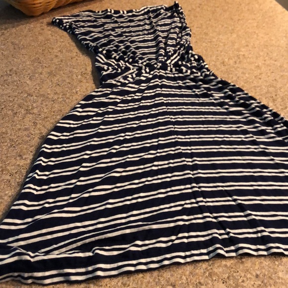 Max Studio Blue and Off White or Cream Dress Small - Picture 13 of 17